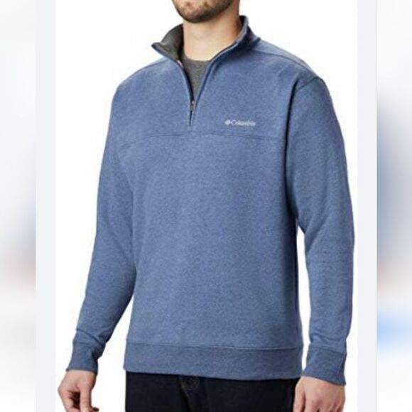Columbia Men's Hart Mountain II Half Zip Jacket Size Large Blue - Picture 1 of 7